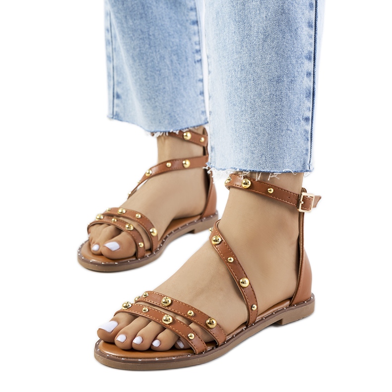 Sandale cu împânzire maro Krolt