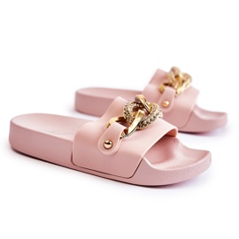 FK1 Papuci de cauciuc pentru copii cu lanț decorativ roz Suzie FK1 Papuci de cauciuc pentru copii cu lanț decorativ roz Suzie