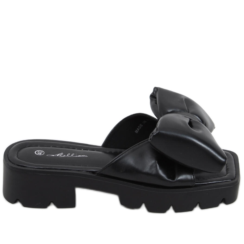 Papuci Keesha negri cu talpă înaltă negru