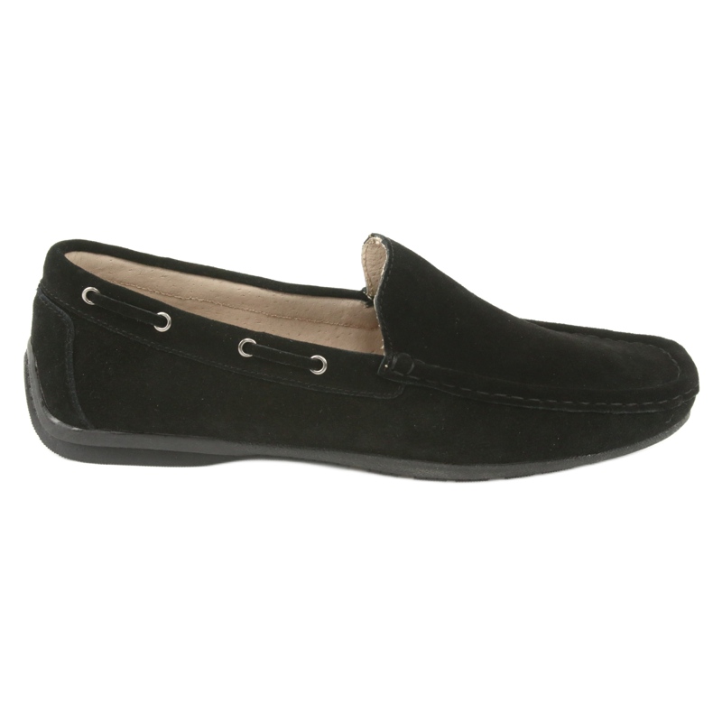 Mocasini de piele intoarsa neagra pentru barbati American Club JK01 negru
