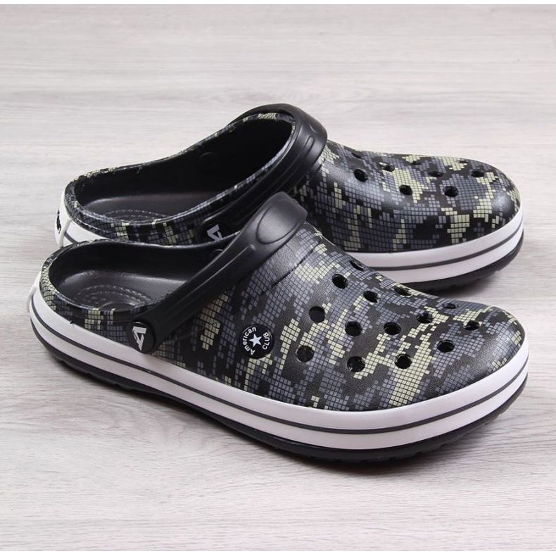 American Club M AM579A papuci negri camo negru