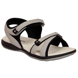 Sandale sport gri cu velcro W American Club negru
