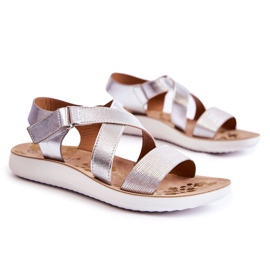 S.Barski Sandale Copii Cu Velcro Argintiu Alise S.Barski Sandale Copii Cu Velcro Argintiu Alise