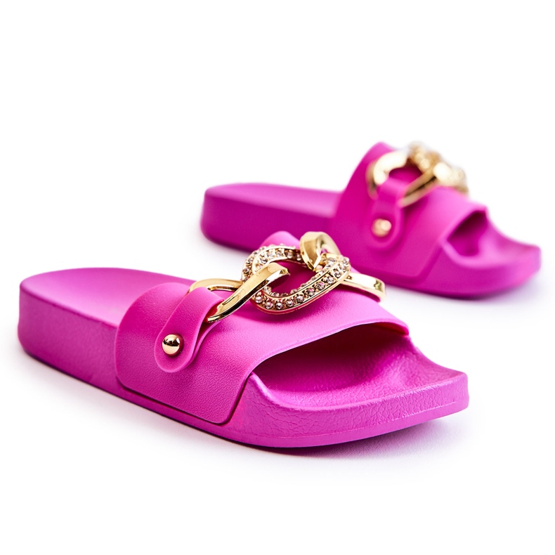 FK1 Papuci De Cauciuc Copii Cu Lant Decorativ Fuchsia Suzie roz FK1 Papuci De Cauciuc Copii Cu Lant Decorativ Fuchsia Suzie roz