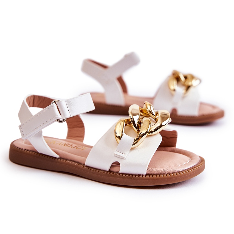 FR1 Sandale Copii Cu Velcro Layra Alb ['alb']