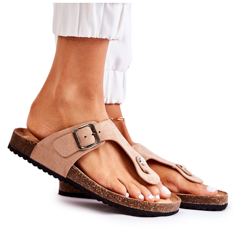 FB1 Papuci De Damă Cu Cataramă Bej Elina