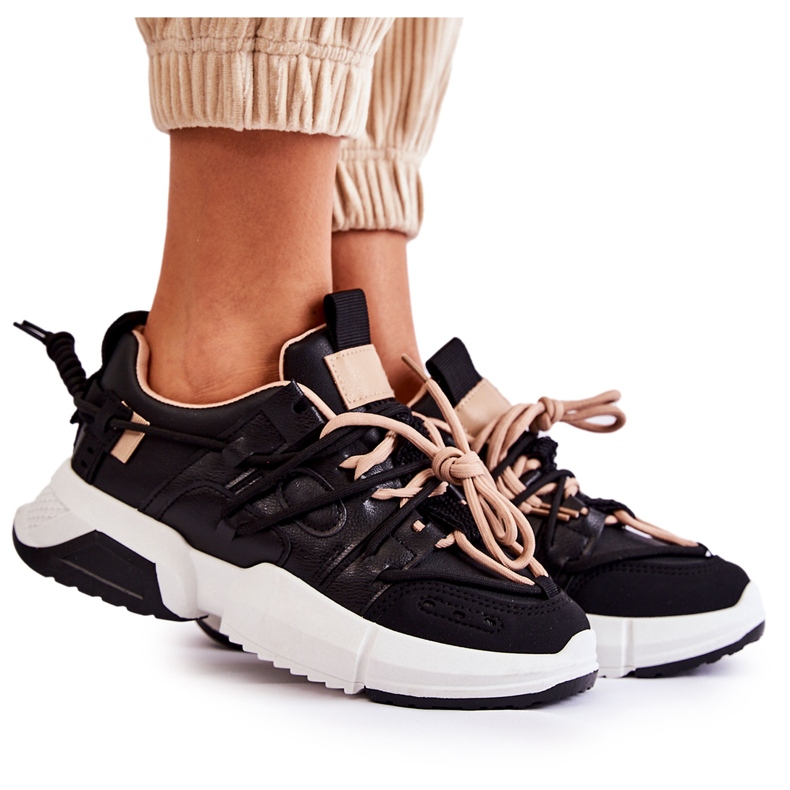 PM2 Pantofi de damă pantofi sport negri într-o zi negru