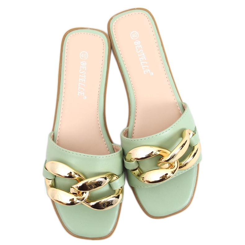 Papuci cu lanț Dalia Green verde