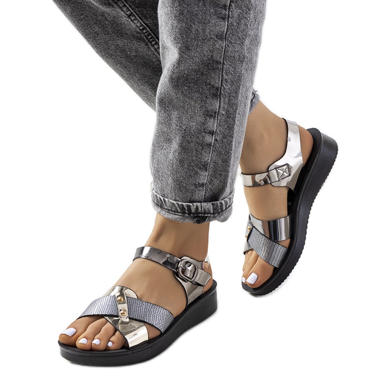 Sandale de dama gri de la Tulia Sandale de dama gri de la Tulia