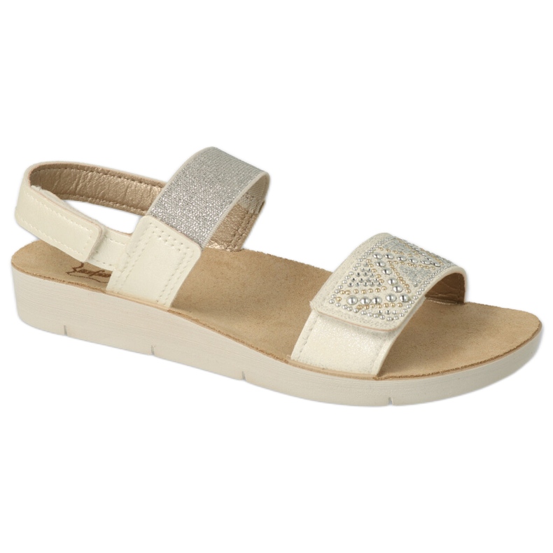 Sandale pentru copii Befado 068y001 cu zircoane alb