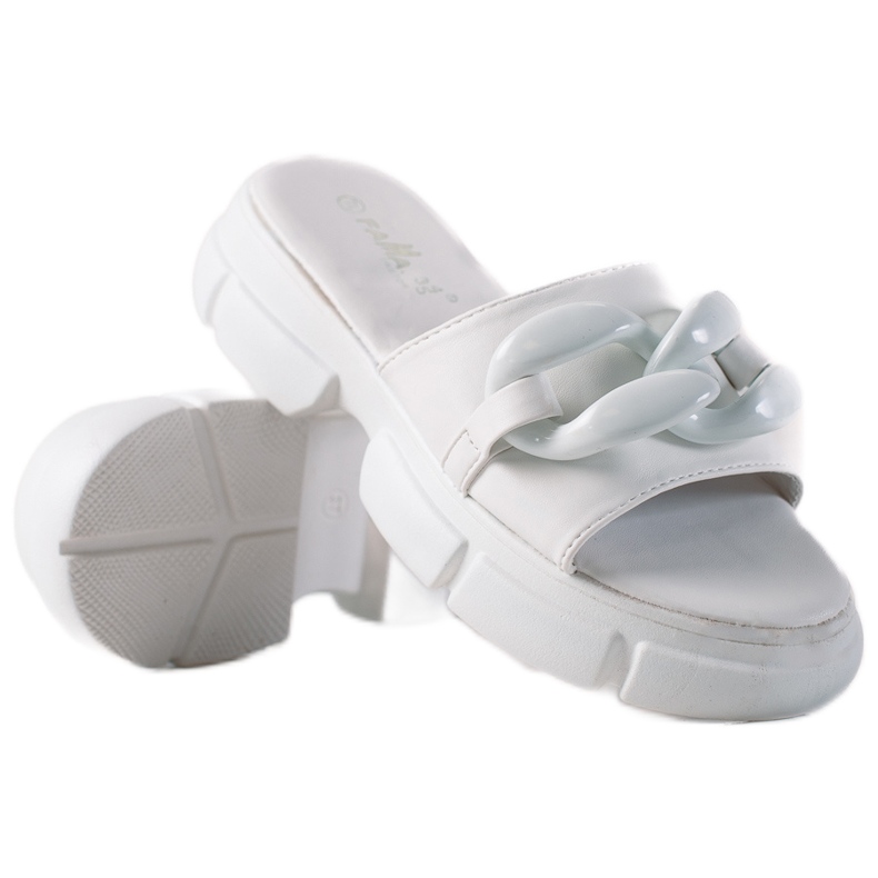 SHELOVET Papuci pe platformă alb