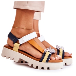 Sandale Piele Cu Velcro Maciejka L5009-02 Bleumarin-Alb albastru marin Sandale Piele Cu Velcro Maciejka L5009-02 Bleumarin-Alb albastru marin