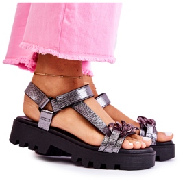 Sandale Piele Cu Velcro Maciejka L5009-41 Argintiu Inchis Sandale Piele Cu Velcro Maciejka L5009-41 Argintiu Inchis