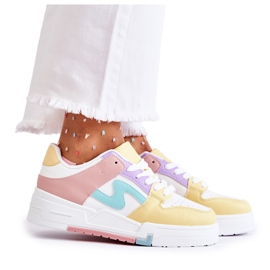 PS1 Pantofi sport de dama, alb si galben Francis multicolor