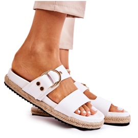 FB1 Papuci Penelope albi pentru femei la modă FB1 Papuci Penelope albi pentru femei la modă