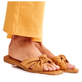 PG1 Papuci de piele la modă pentru femei Camel Lorrie maro galben PG1 Papuci de piele la modă pentru femei Camel Lorrie maro galben