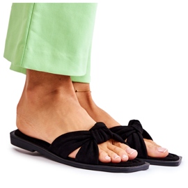 PG1 Papuci negri din piele intoarsa la moda pentru dama Lorrie negru