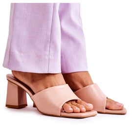 PG1 Papuci Clasici De Piele Pe Toc Înalt Nud Talena roz