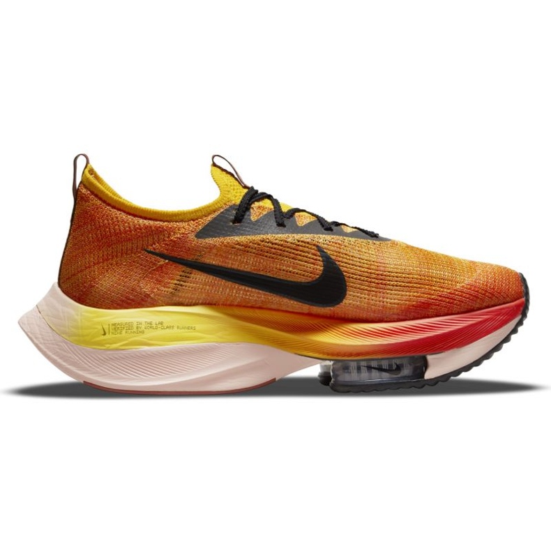 Pantof de alergare Nike Air Zoom Alphafly Next% Flyknit M DO2407-728 negru portocale galben