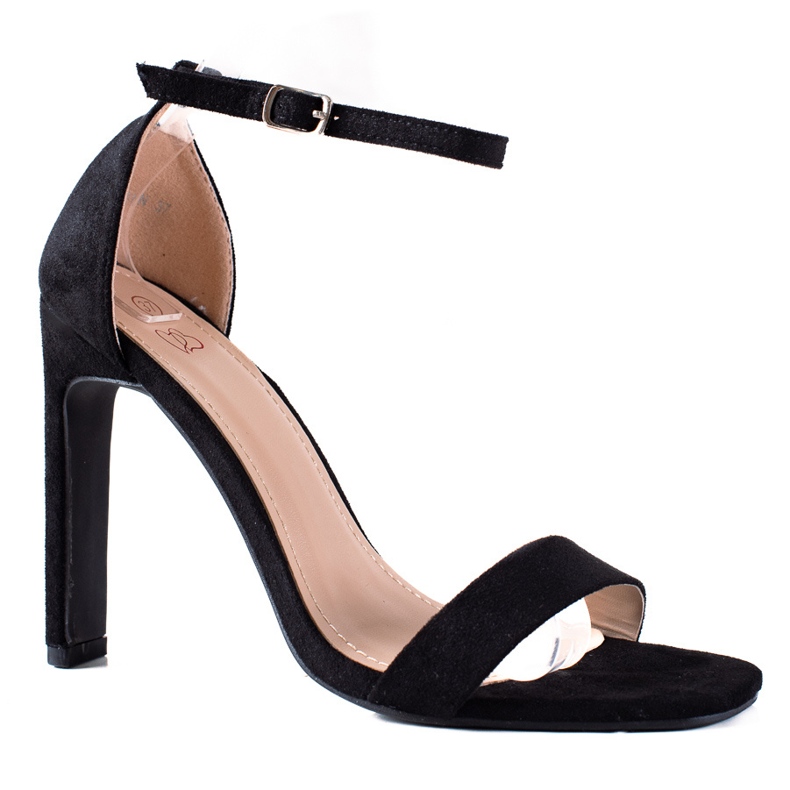 SHELOVET Sandale elegante pe un bar negru