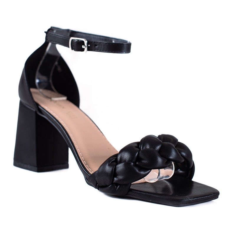 SHELOVET Sandale de damă împletite negru