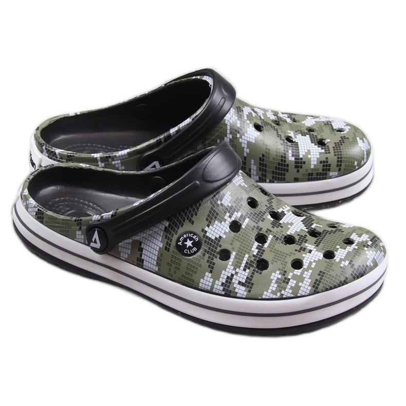 Papuci camo negri pentru bărbați American Club verde