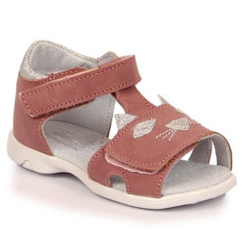 Sandale pentru fete cu Velcro roz pisici Kornecki 6305 Sandale pentru fete cu Velcro roz pisici Kornecki 6305