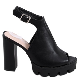 Sandale pe platforma Rome Black negru