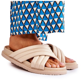 PJ1 Papuci de piele clasici de dama Bej Daron PJ1 Papuci de piele clasici de dama Bej Daron