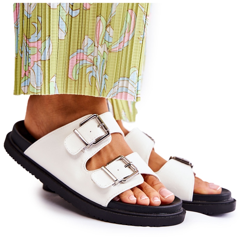 PJ1 Papuci albi clasici pentru femei Weston PJ1 Papuci albi clasici pentru femei Weston