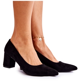 PS1 Pompi clasici din piele intoarsa pe o bara neagra Lency negru PS1 Pompi clasici din piele intoarsa pe o bara neagra Lency negru