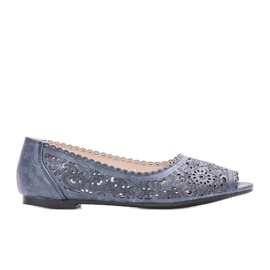Mocasini ajurati Aiello bleumarin albastru
