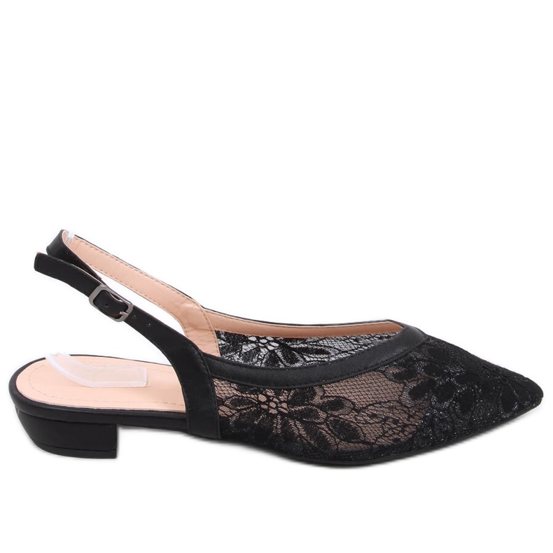 Balerini din dantela fara toc Margo Black negru Balerini din dantela fara toc Margo Black negru