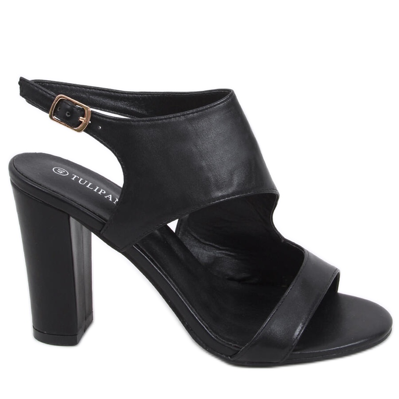 Sandale Jessica Black cu toc înalt negru