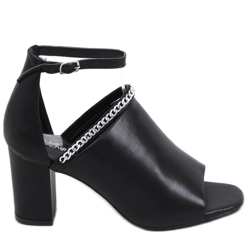 Sandale Mary Black cu toc înalt negru