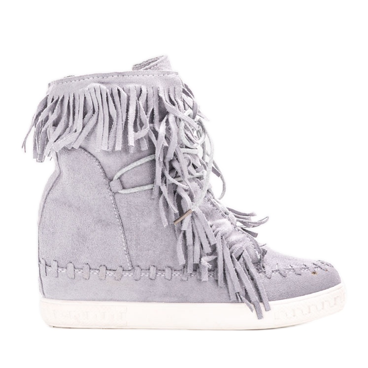 Tenisi gri Dias cu pană