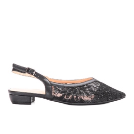 Balerini din dantela neagra de la Marlioz negru