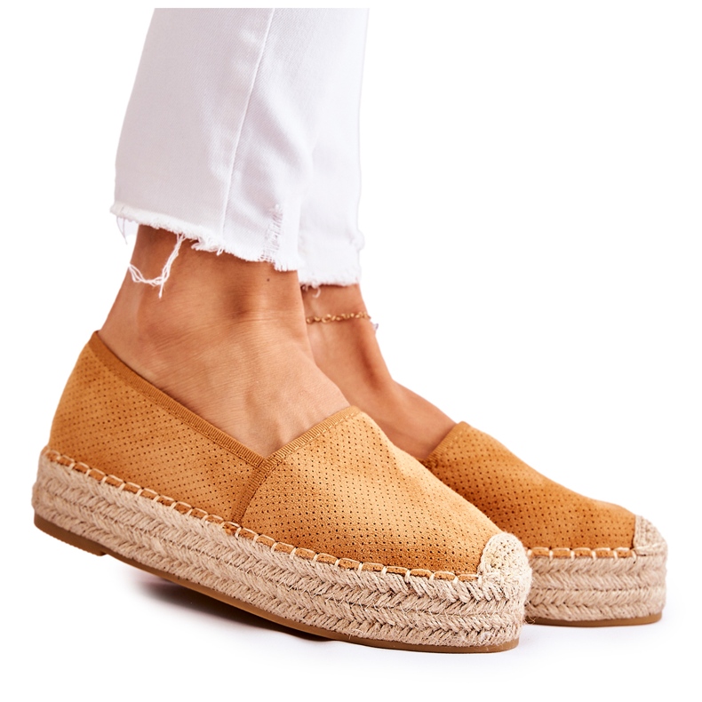 PG1 Espadrile de damă pe platforma Camel Marise maro