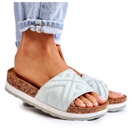 PG1 Papuci de damă din piele întoarsă pe o platformă Heritta verde masivă