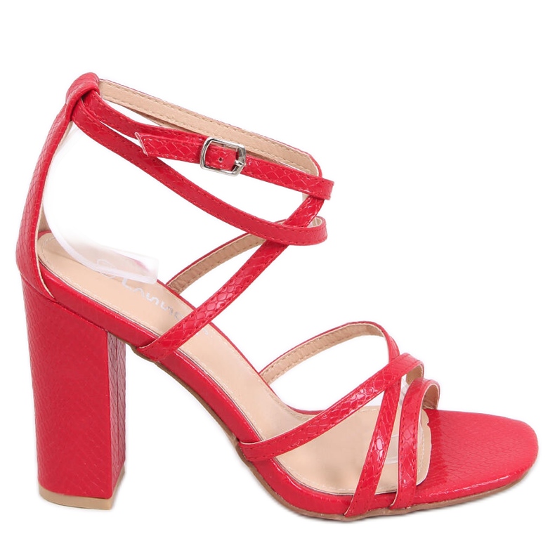 Judith Sandale roșii cu toc roșu Judith Sandale roșii cu toc roșu