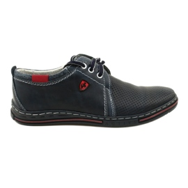 Polbut Pantofi barbati piele 343P, perforat, bleumarin albastru Polbut Pantofi barbati piele 343P, perforat, bleumarin albastru
