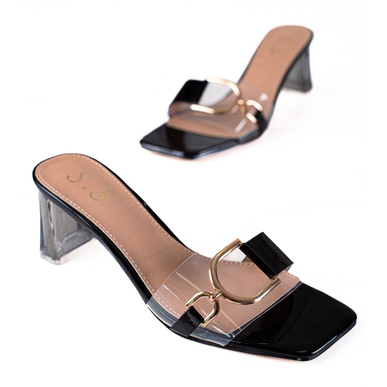 SHELOVET Clape transparente pe stâlp negru