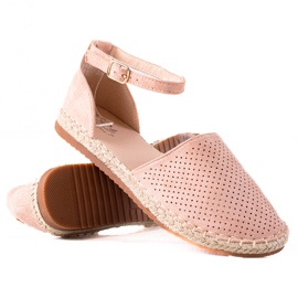 SHELOVET Espadrile ajurate roz