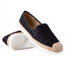 SHELOVET Espadrile cu slip-on negru