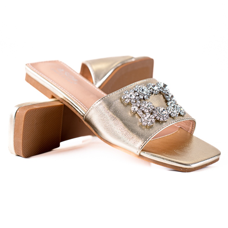 SHELOVET Papuci eleganti de aur