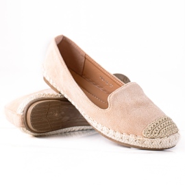 SHELOVET Espadrile din piele de căprioară bej SHELOVET Espadrile din piele de căprioară bej