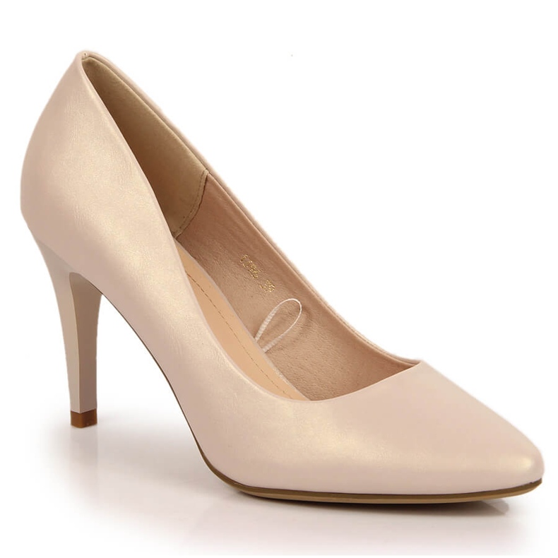Pumps stiletto perlat bej Sergio Leone