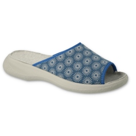 BEFADO WOMES PLIPPERS PU 442D198 Albastru cu flori BEFADO WOMES PLIPPERS PU 442D198 Albastru cu flori
