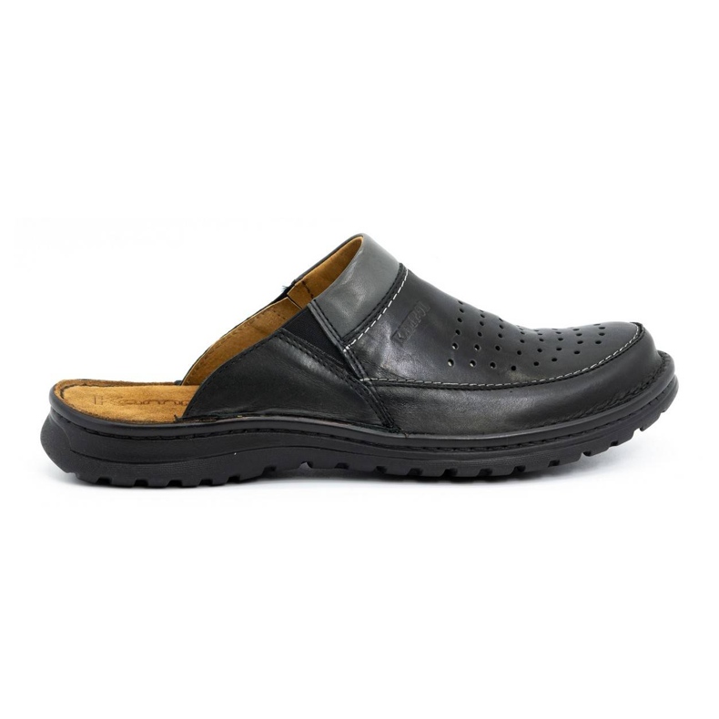 Papuci bărbați din piele 219 Kampol negru