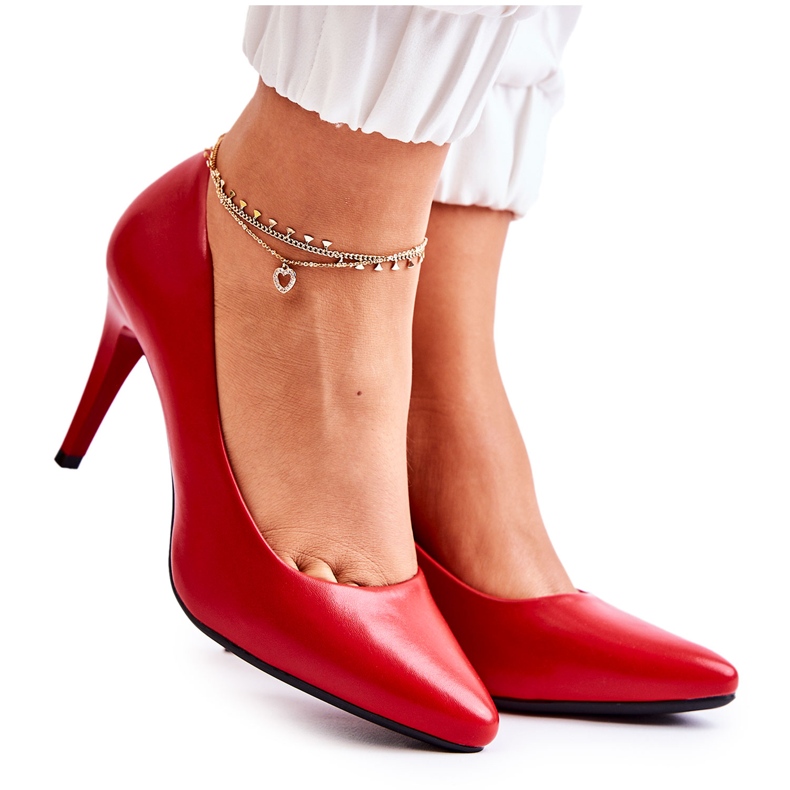 Sergio Leone Stilettos clasici din piele roșie magică roșu